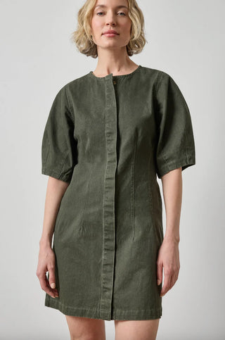 Washed Twill Full Sleeve Shirt Dress