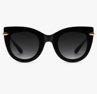 Laveau Nylon Sunglasses, Black +Black and Crystal 24K