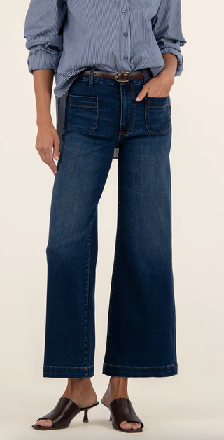 Meg High Rise Wide Leg with Patch Pockets Reg Hem - Contentment