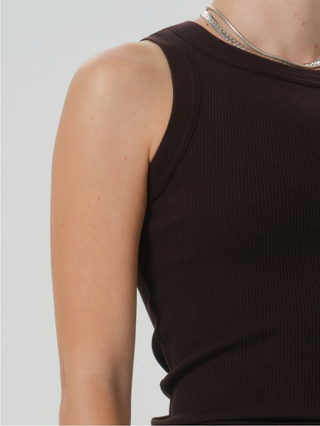 Isabel Rib Tank - Chocolate