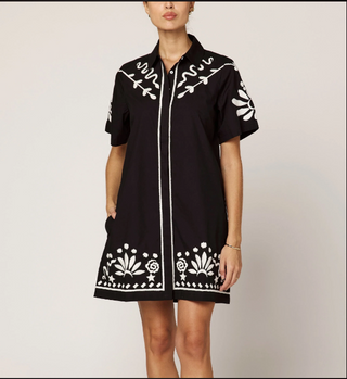 Riya Mini Dress - Black/Ivory