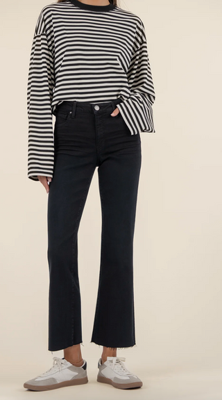 Kelsey High Rise Fab AB Ankle Flare with Raw Hem - Firm