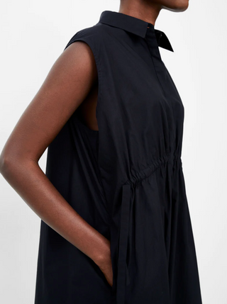 Rhodes Poplin Shirt Dress, Blackout
