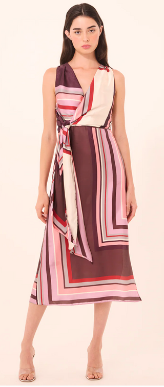 Kina Dress - Chocolate Geo Stripe