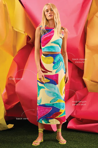 Lynne Skirt- Stroke of Spring