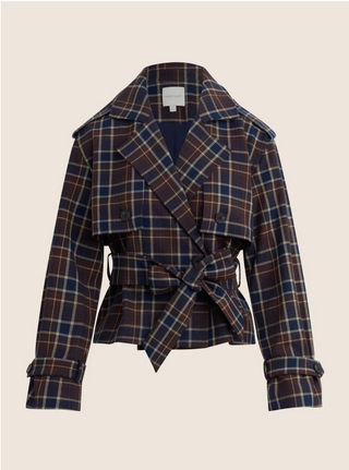 The Cropped Charles Trench - Toffee Plaid