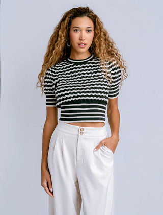 Conchi Top - Black/Ivory