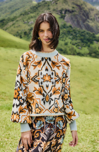 Winter Tapestry Sweater - Winter Tapestry Blue