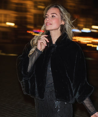 Coat Poncho Faux Fur