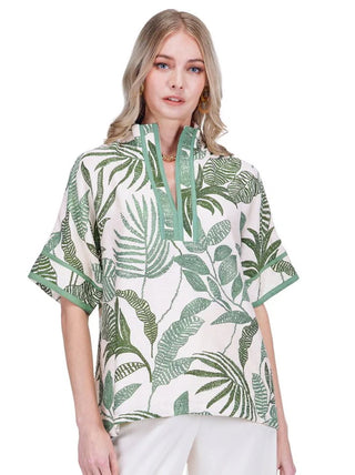 Stand Collar Trim Top - Everleaf