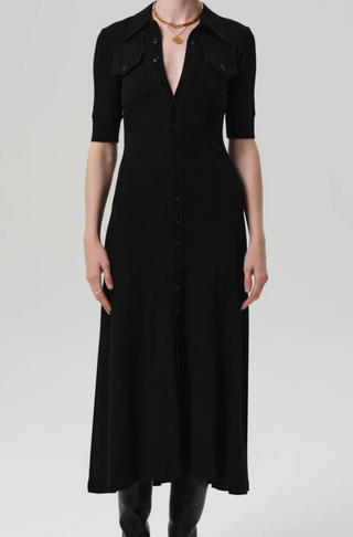 Amina Polo Dress - Black