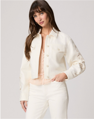 Michele Jacket with Embroidered Panels - Tonal Ecru