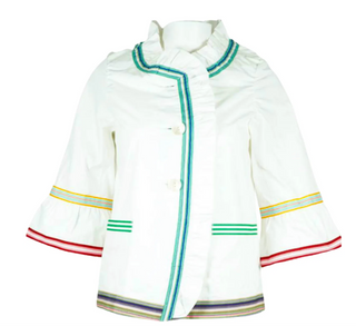 Ruffle Jacket - White/Multi