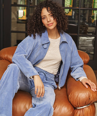 Jacket Bomber Ribcord-Dark Sky Blue