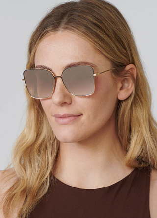 Dolly Sunglasses, Matte Black Fade + 24k Mirrored