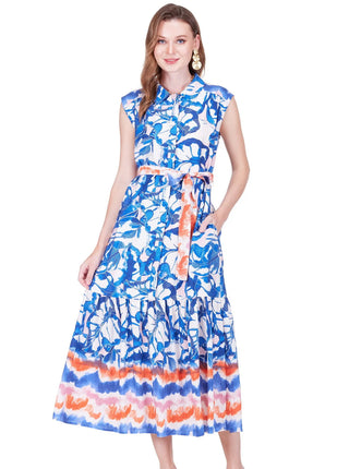 Sleeveless Shirtdress 50" - Sunset Indigo