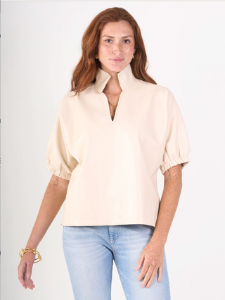 Poppy Top Faux Leather - Carrara