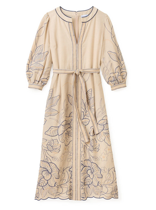 Sandy Midi Dress - Natural Linen