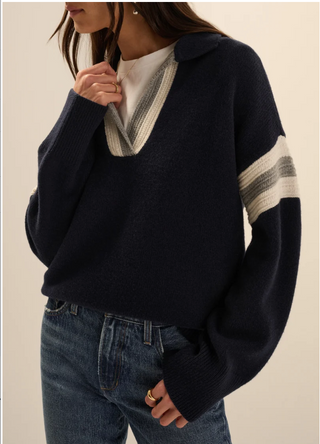 The Grace Sweater - Navy Multi