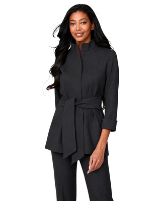 Tie Front Jacket - Carbon