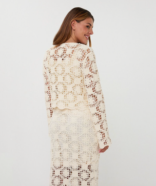 Tape Yarn Cardigan - Natural