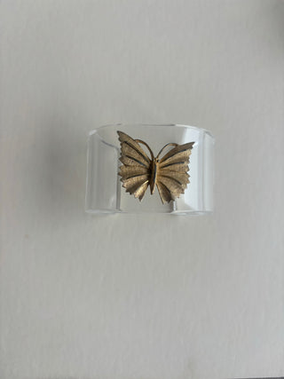 Acrylic Cuff with Vintage Brooch