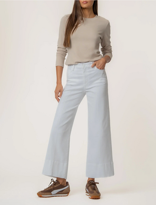 Meg High Rise Front Pin Tuck Wide Hem Basic Back - Optic White