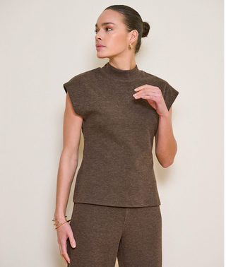 Sweater Sleeveless Mock Neck