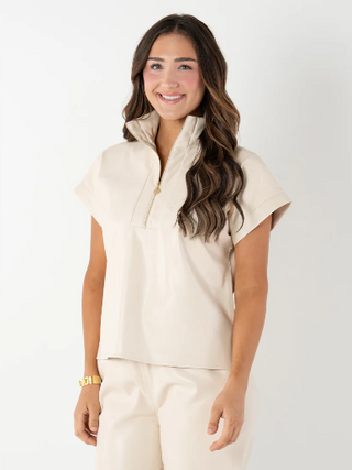 Poppy Pullover - Sandshell Vegan Leather