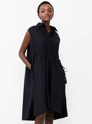 Rhodes Poplin Shirt Dress, Blackout
