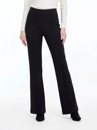 Front Seaming Ponte Knit Pant - Black