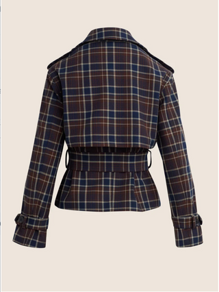 The Cropped Charles Trench - Toffee Plaid