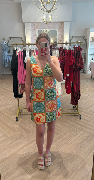 Kaylor Dress - Neon Tile