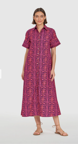 Gibbons Dress - Mulberry Stripes