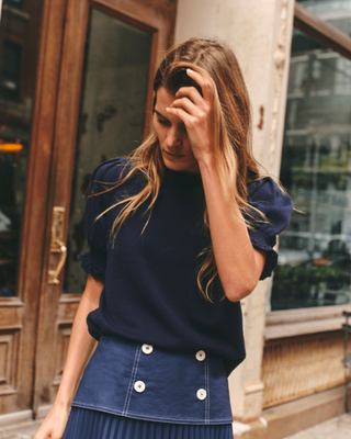 Fallon Short Sleeve Pullover - Navy