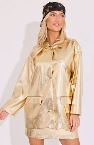 Saylor Shacket - Gold