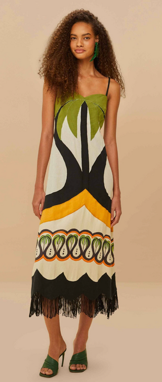 Coconut Tree Flow Scarf Dress