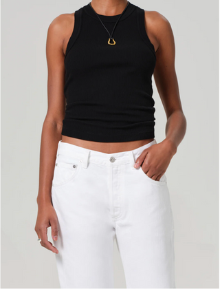 Isabel Rib Tank - Black
