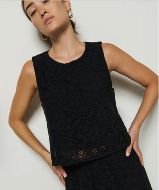 Sheri Lace Tank - Jet Black