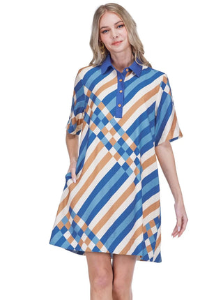 Collar Swing Dress - Crossweave