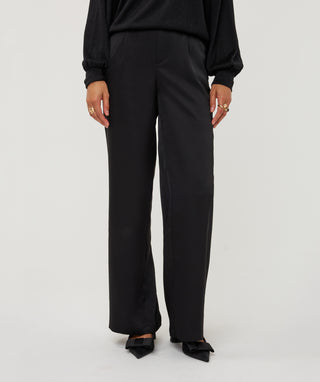 Trousers Wide Satin-Black