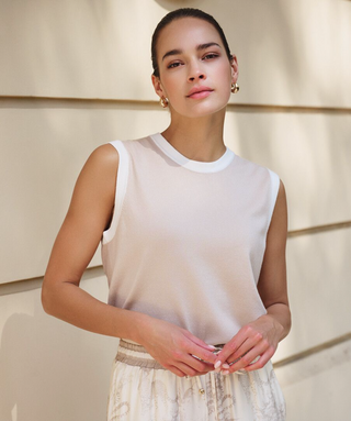 Sleeveless Top Rib Knit - Sand
