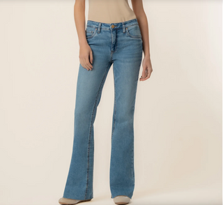 Kelly High Rise Fab Ab Kick Flare Inset Leg - Legend