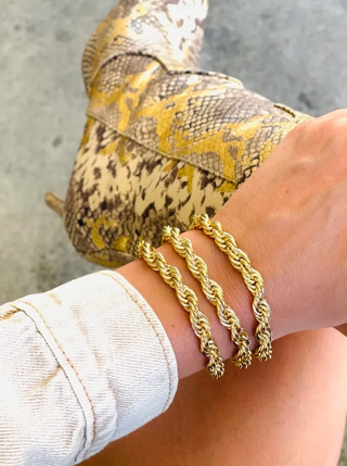 Rope Bracelet, 18 kt Gold Plate over SS
