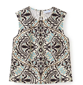 Linda Shell Top - Flor Medallion Tidal Pool
