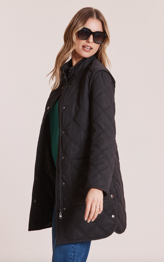 Tilda Quilted Car Coat, Black