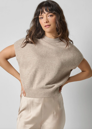 Banded Bottom Wedge Sweater - Wheat