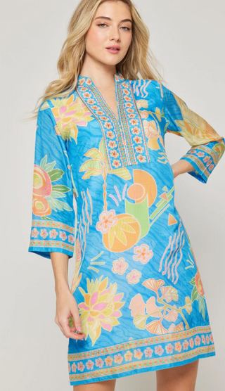 Bahama Tunic Dress - Blue