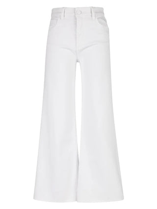 Meg High Rise Fab AB Wide Leg Raw Hem - Optic White