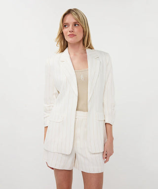 Blazer Linen Striped - Off White/Sand